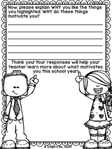 What motivates your students to do well in school? This is an important question to ask at the beginning of a school year. This FREEBIE will help you do just that!