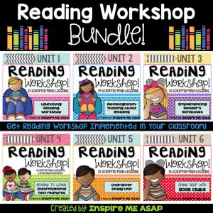 With this reader's workshop bundle, you will be ready to ROCK reading workshop for the entire school year! The first unit will set up the routines and procedures to run a successful reading workshop ALL YEAR LONG! You will then start to teach your students about metacognition strategies in Unit 2, implement reader's notebooks in Unit 3, learn about the different text features for informational text in Unit 4, dive deep into character studies in Unit 5 and then wrap up the school year by implementing powerful and interactive book clubs! 