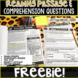 Do you need engaging reading passages to use with your students as part of your close reading, guided reading, or independent reading? Not only will your students learn lots of really cool facts about animals, but they will also have the opportunity to answer comprehension questions that require them to use the text for evidence. Try out this FREEBIE!