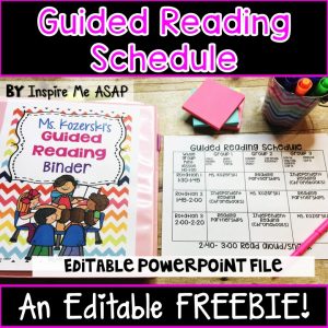 Guided Reading Editable Schedule Freebie from Inspire ME ASAP