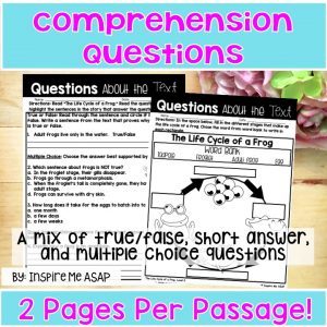 second grade non-fiction guided reading passages by Inspire Me ASAP